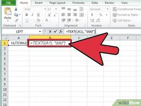 Image intitulée Calculate the Day of the Week in Excel Step 2
