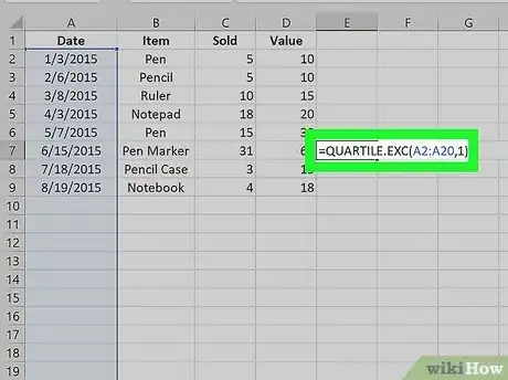 Image intitulée Calculate Quartiles in Excel Step 11