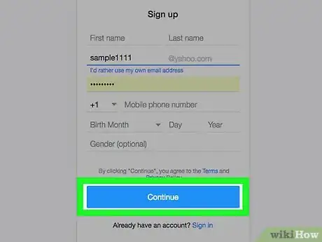 Image intitulée Set up a Yahoo! Mail Account Step 5
