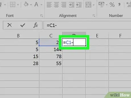 Image intitulée Subtract in Excel Step 7