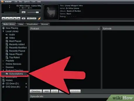 Image intitulée Add Podcast Subscriptions in Winamp Step 3