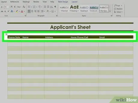Image intitulée Make a Signup Sheet in Word Step 3
