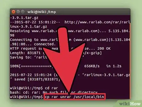 Image intitulée Unrar Files in Linux Step 6