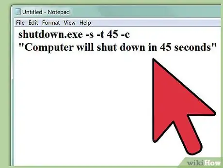 Image intitulée Shut Down a Computer Using Notepad Step 4