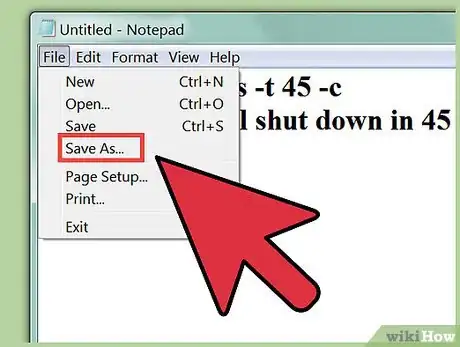 Image intitulée Shut Down a Computer Using Notepad Step 5