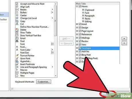Image intitulée Add the Developer Tab to the Ribbon in Word Step 6