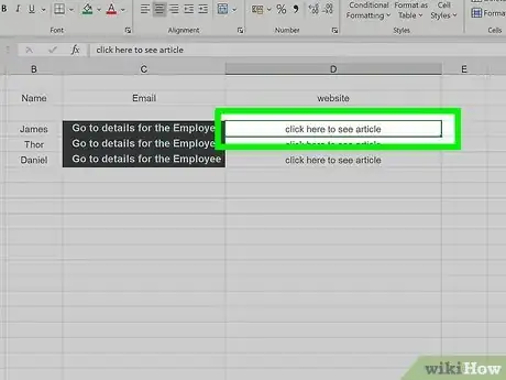 Image intitulée Add Links in Excel Step 7