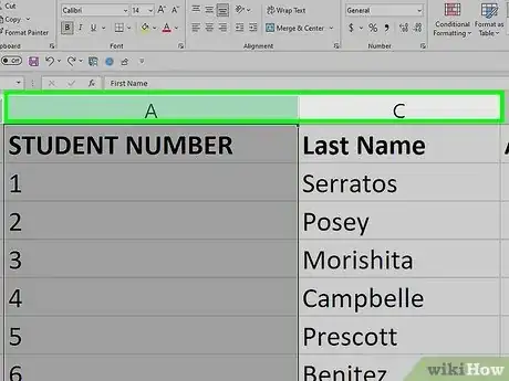 Image intitulée Unhide Columns in Excel Step 4