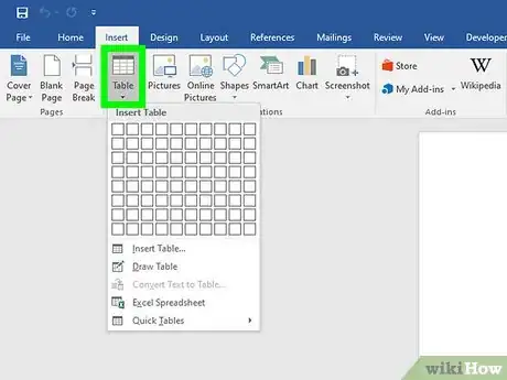 Image intitulée Insert a Table in a Microsoft Word Document Step 2