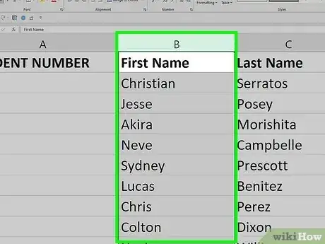 Image intitulée Unhide Columns in Excel Step 3