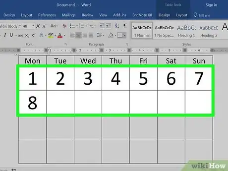 Image intitulée Make a Calendar in Word Step 15