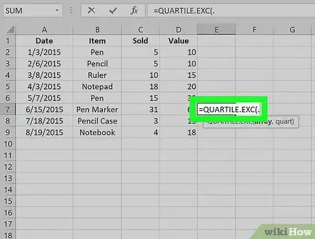Image intitulée Calculate Quartiles in Excel Step 9
