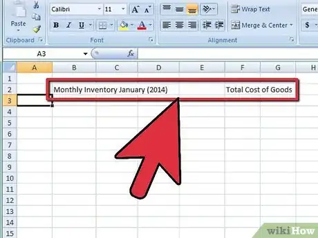 Image intitulée Create an Inventory List in Excel Step 2