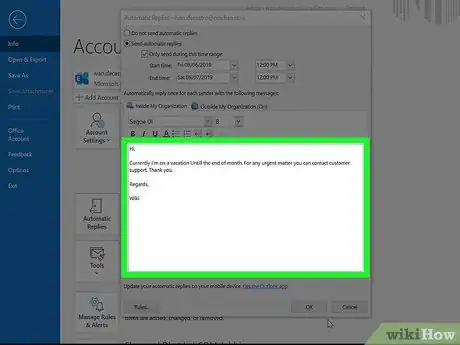 Image intitulée Set Up Out of Office in Outlook Step 6