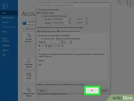 Image intitulée Set Up Out of Office in Outlook Step 9