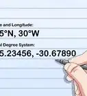 écrire une latitude et une longitude