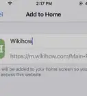 ajouter un raccourci vers un site web sur l'écran d'accueil d'un iPhone