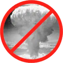 Anti nuclear symbol, a variation of a mushroom cloud and a "no" sign