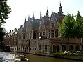 The 16th century rear facade of the manor on the 'Groenerei'.