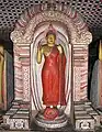 Makara pandol over the image of Buddha in Dambulla cave temple, Sri Lanka.