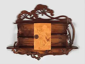 Cabinet with decoration of cow parsley flowers, of birchwood, rosewood, marquetry (1900) (Metropolitan Museum)
