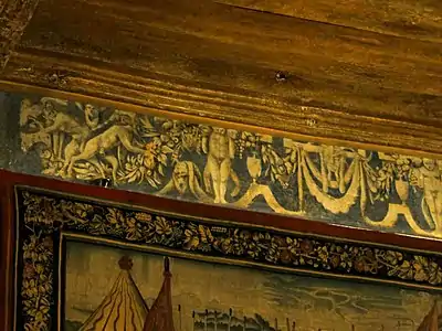 Painted frieze in the bedroom of the King