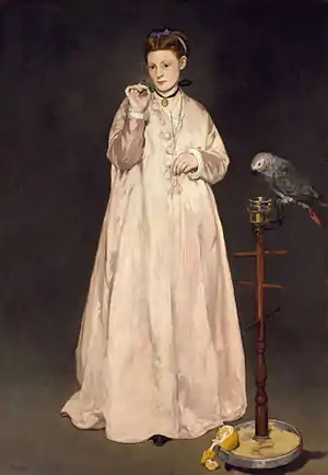 - Young Lady with parrot by Édouard Manet 1866