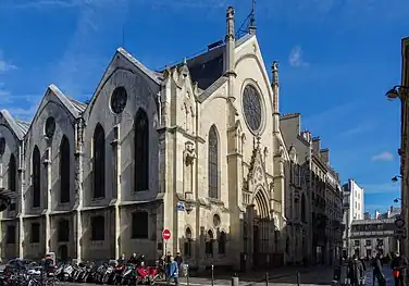 Exterior of the church on rue Sainte Cecile