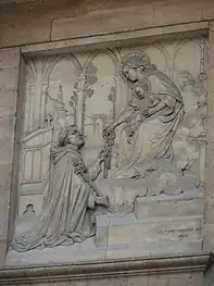 "Virgin giving rosary to Saint Dominique" (1867). by Théodore-Charles Gruyère