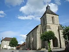 The church and the town hall in Mourioux-Vieilleville