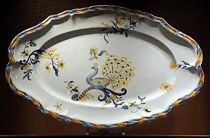 Ceramic plate with peacock (1878)