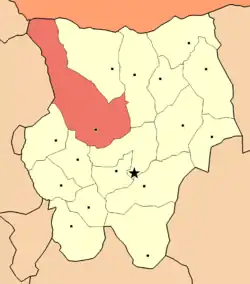 Location of Ömnödelger in Khentii Province