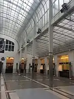 Load-bearing prism lights in the banking hall of the Österreichische Postsparkasse in Vienna.