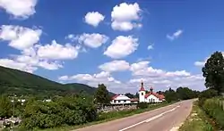 Panorama of the village with Orthodox church