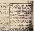 Declaration of Empire of Vietnam in 1945