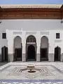 A courtyard with fountain in the palace