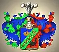 Coat of arms of Johann August von Hahn, granted by Catherine II of Russia and recorded at the Armorial of the Russian Empire