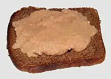 An open sandwich with canned roe