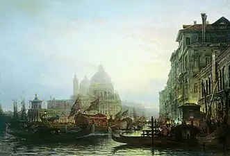 Venice at night, 1850s