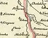 Vivsia on Austrian map, 1790