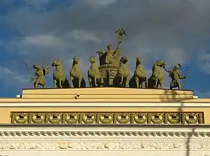 Sculptural composition on the arch of the General Staff Building