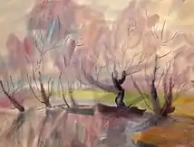"Trees, lack", (47.5×36, 1960)
