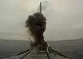 Missile launch from the corvette of the Pacific Fleet "Gromkiy"