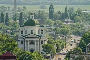 View of the Church of St. John the Baptist on Castle Hill in Bila Tserkva, Ukraine.