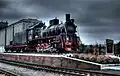 Locomotive monument at Putyvl railway station