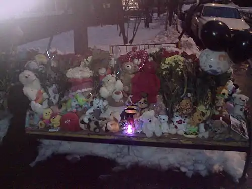 Memorial near the family's home