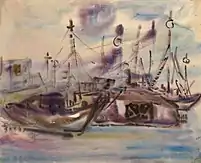 "Sea, boats, morning", (65х55, 1980)