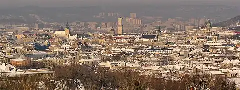 Panorama of the historical center of Lviv