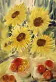 "Sunflowers, peaches", (47х69.5, 1990)