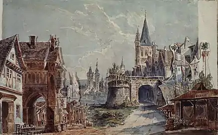 Stage setting for Faust, the ballet